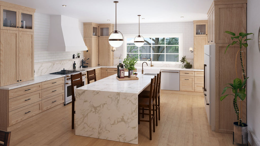 Golden Oak Shaker Wood Grain Quality Kitchens For Less