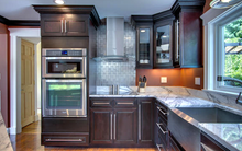 Espresso Contemporary Raised Panel Door - Quality Kitchens For Less