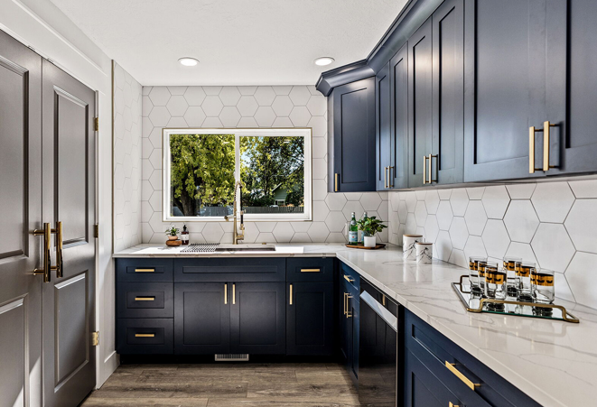 dark blue kitchen dresser Peachtree 36 in. Painted Midnight Blue Base Cabinet with Inner Pull-Out Drawer